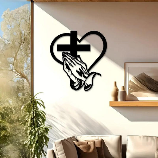 🎄Christmas-Sale 49%Off❤️Elegant Metal Christian Heart & Cross Wall Art